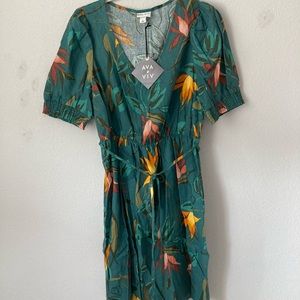 NWT green flower ava&viv dress